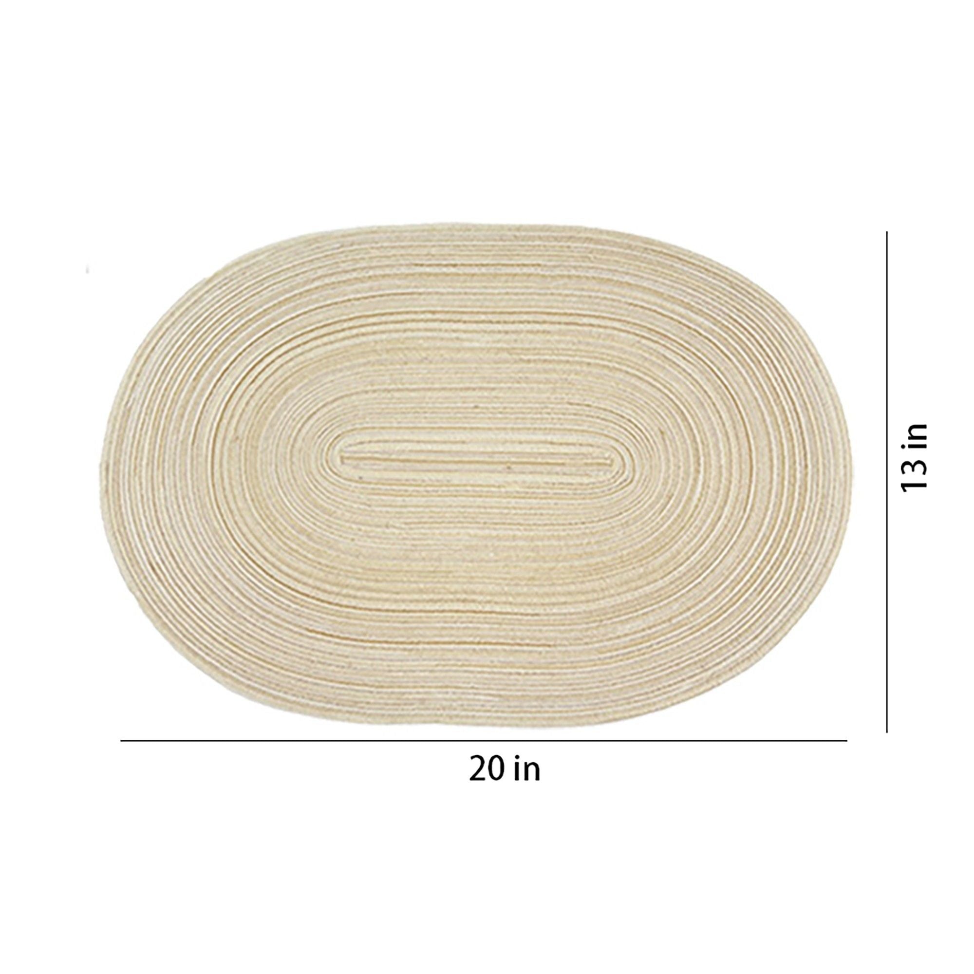 4 Piece Oval Braided Placemats Woven Heat Resistant Dining Table Mats Washable Kitchen Place Mats