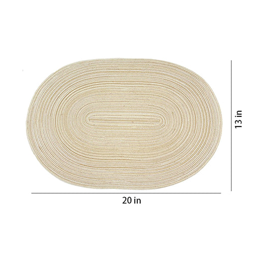 4 Piece Oval Braided Placemats Woven Heat Resistant Dining Table Mats Washable Kitchen Place Mats