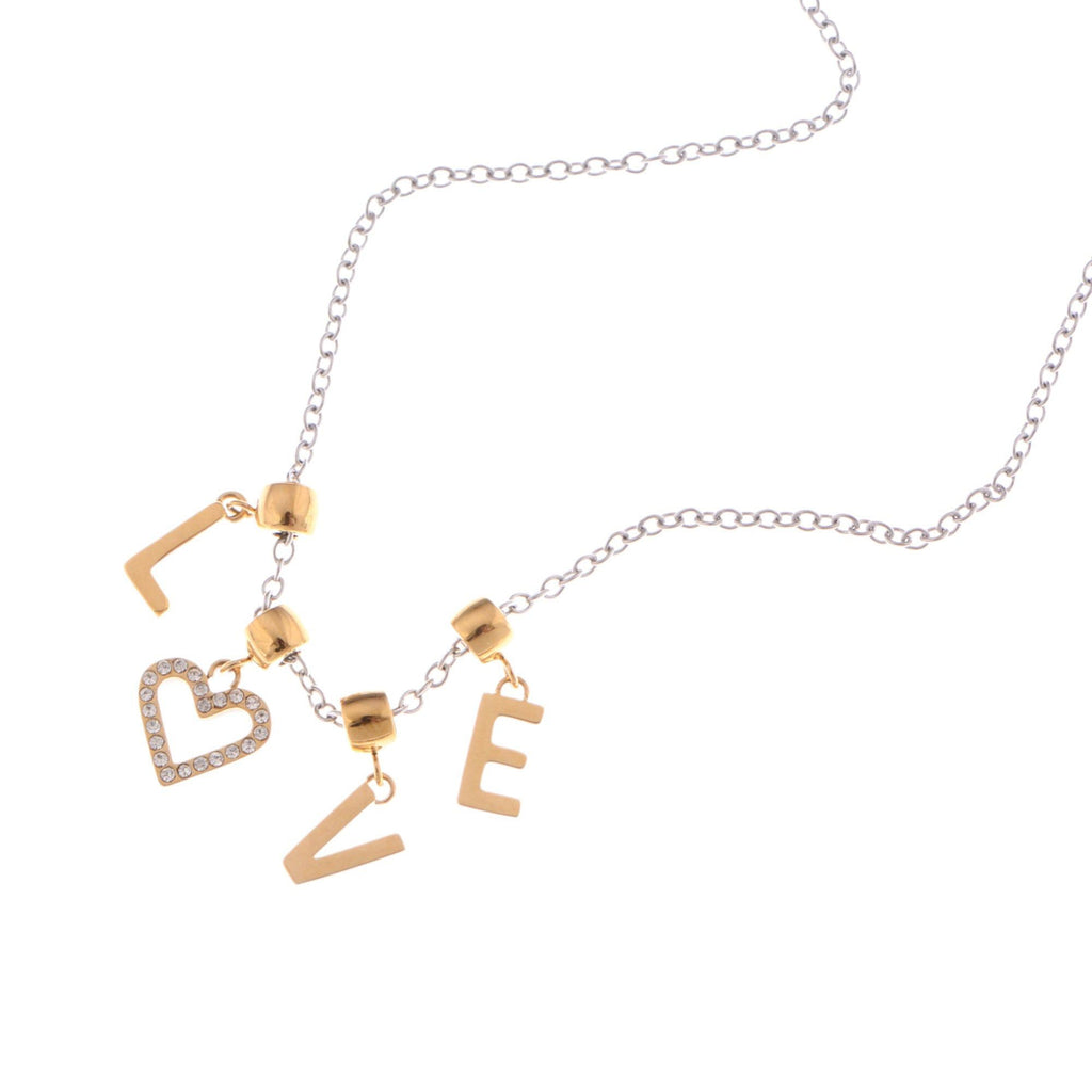 Two-Tone Circle and Cross Pendant Necklace with Snake Chain