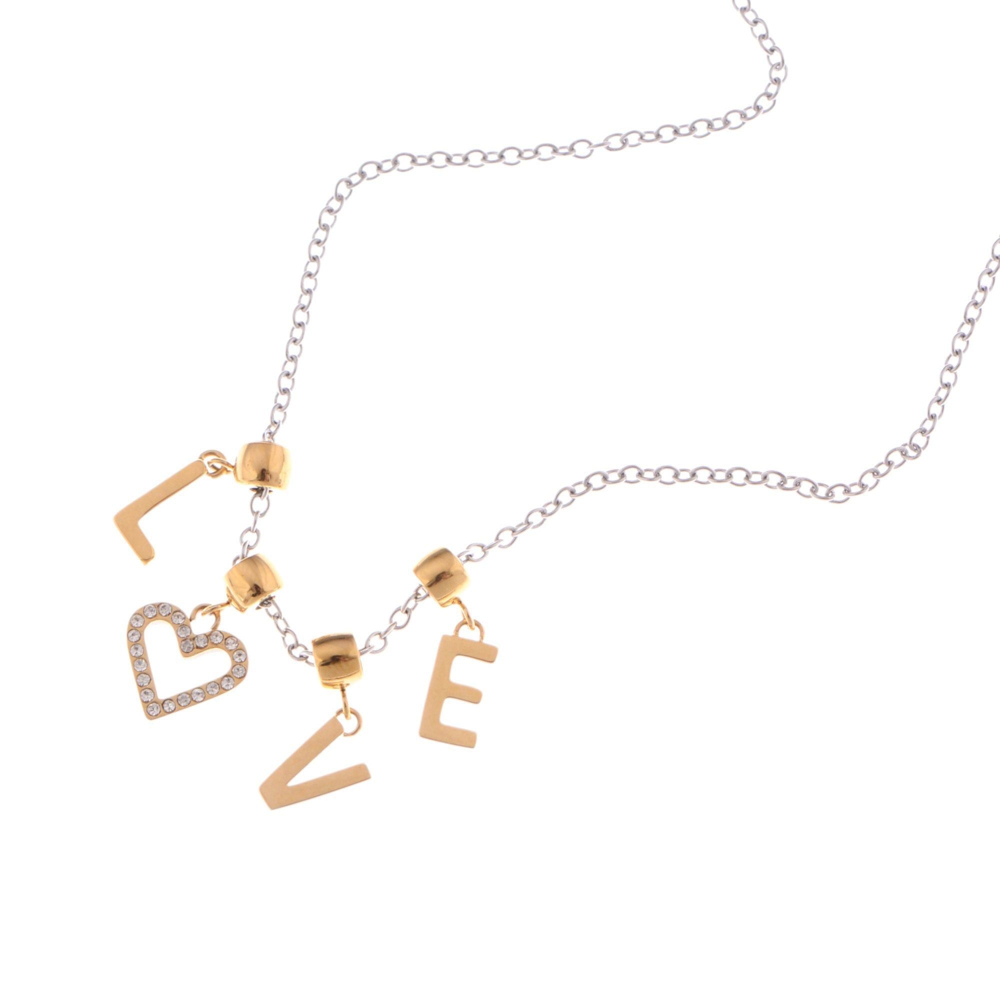 Two-Tone Circle and Cross Pendant Necklace with Snake Chain