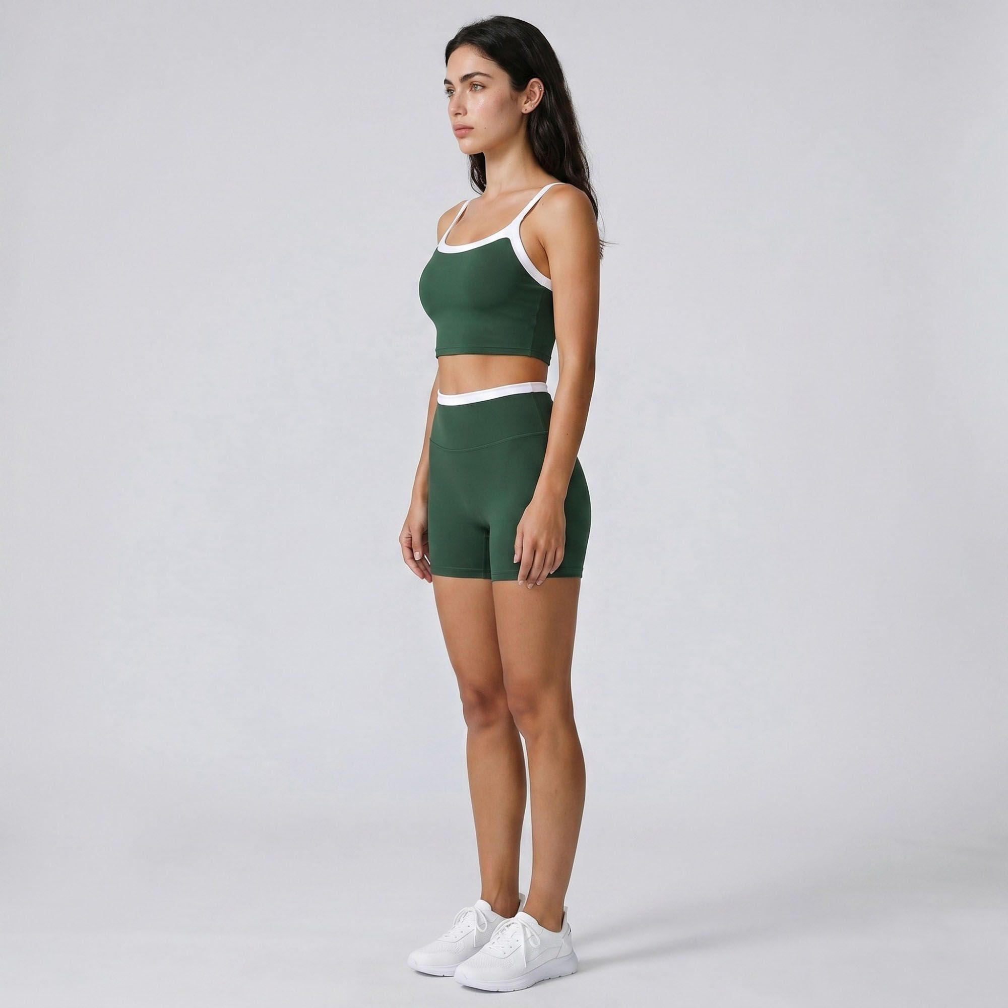 Padded Sleeveless Longline Sports Bra Tank Top Scoop Neck Workout Yoga Crop Top