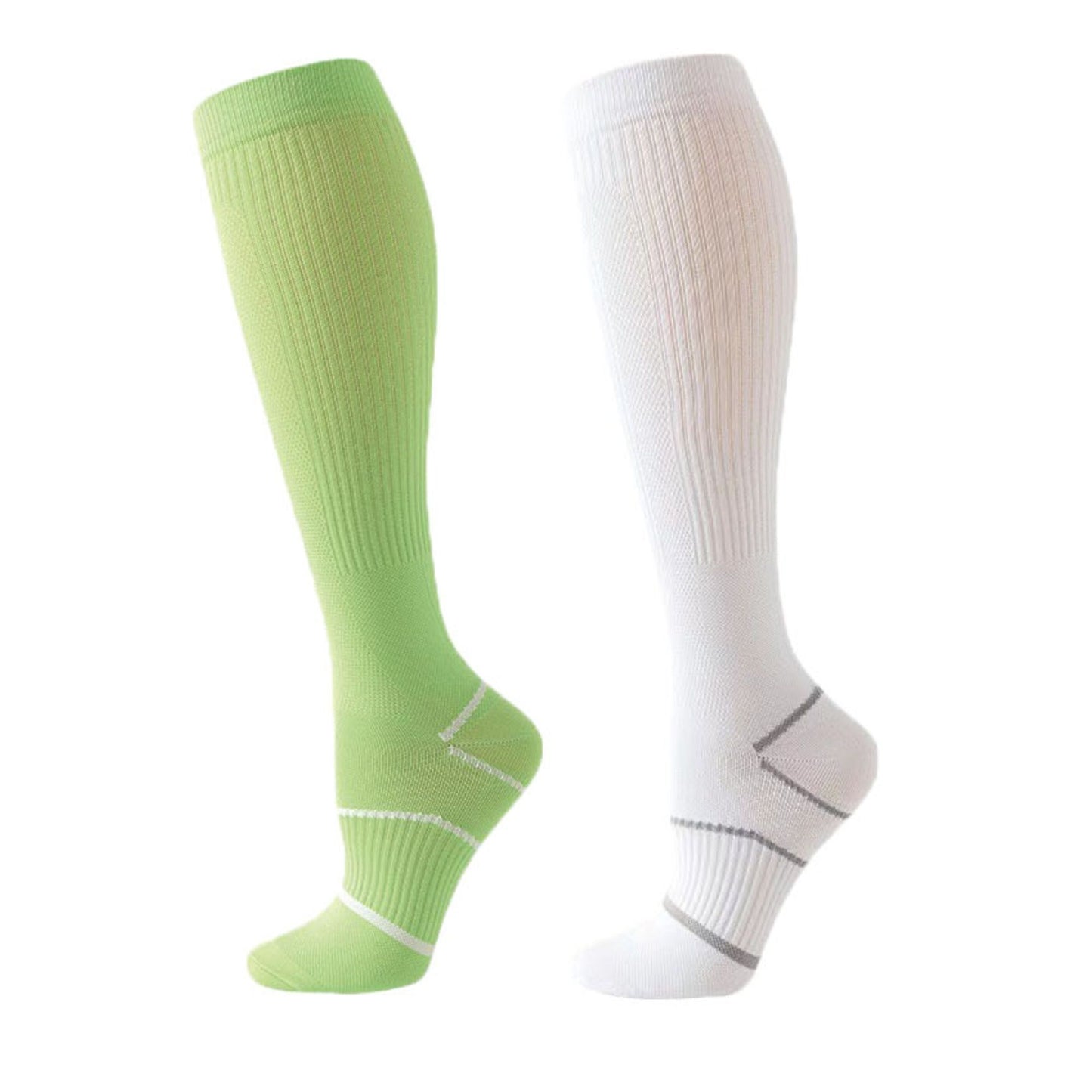 Anna-Kaci Women's Knee High Compression Socks with Arch Support and Stretch Fit for Running and Recovery 2-Pack