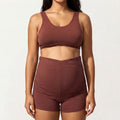 Anna-Kaci Swim Women's Two-Piece Maternity Swimwear Set with Cropped Tank Top and High-Waisted Shorts