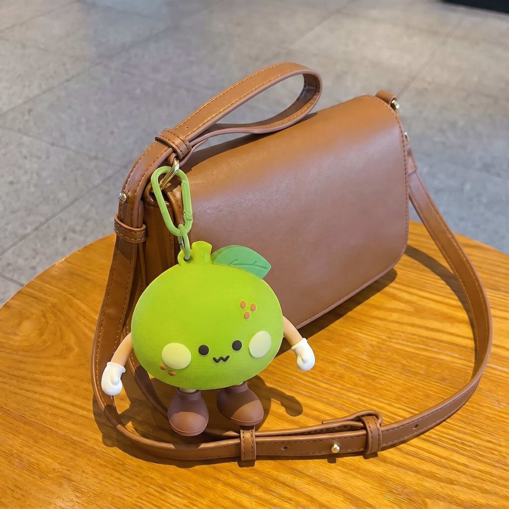 2-Piece Womens Pouch Bag Charm with Hanging Clip and Character Design
