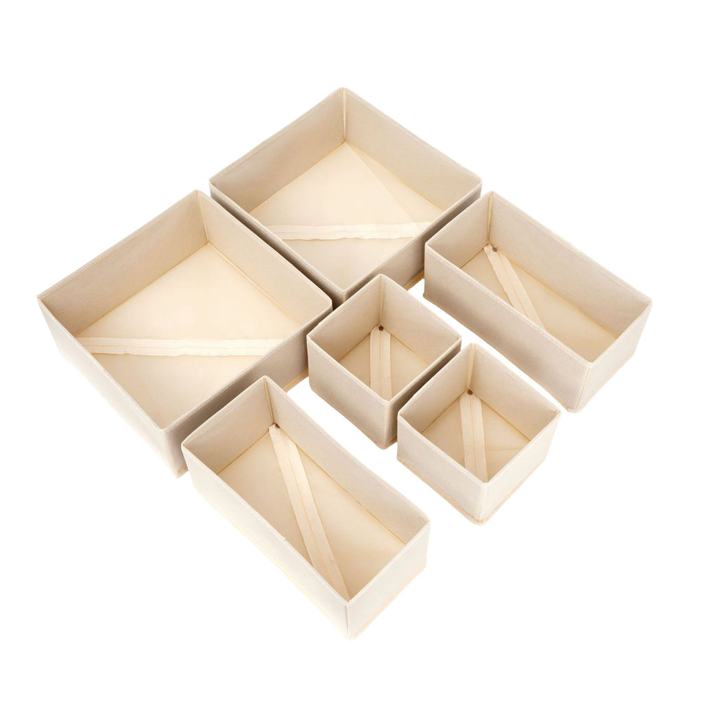 6 Piece Drawer Organizer Set Closet Storage Bins for Underwear Socks Foldable Storage Boxes