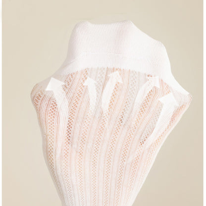 Anna-Kaci Women's 4-Pair Pack Sheer Ribbed Ankle Socks with Ruffled Trim and Embroidered Bow Detail in Multiple Color Combinations