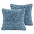 2 Pack Shaggy Faux Fur Throw Pillow Covers 18 x 18 Inch for Couch Sofa and Bed