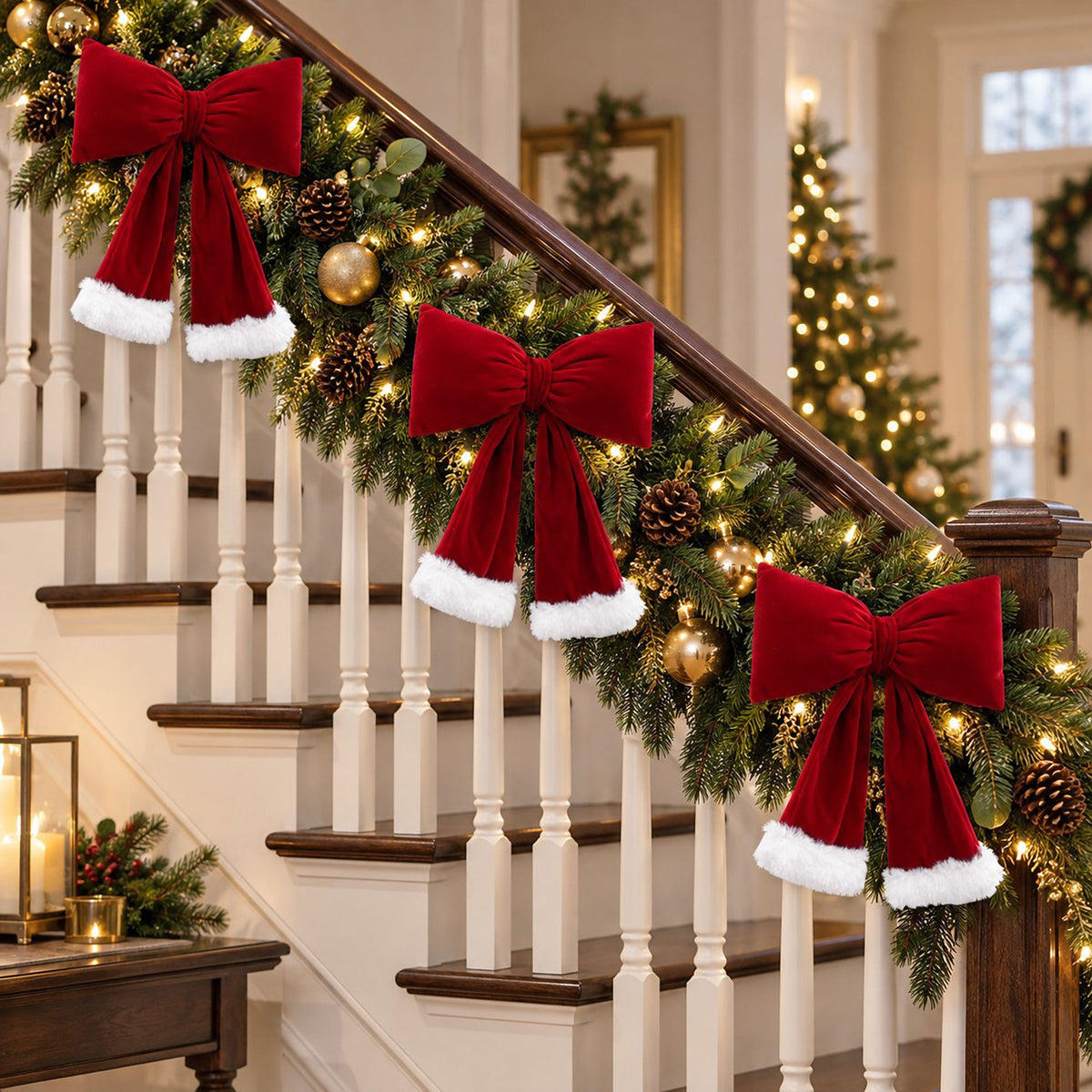 Velvet Bow Decoration for Trees Wreaths and Parties