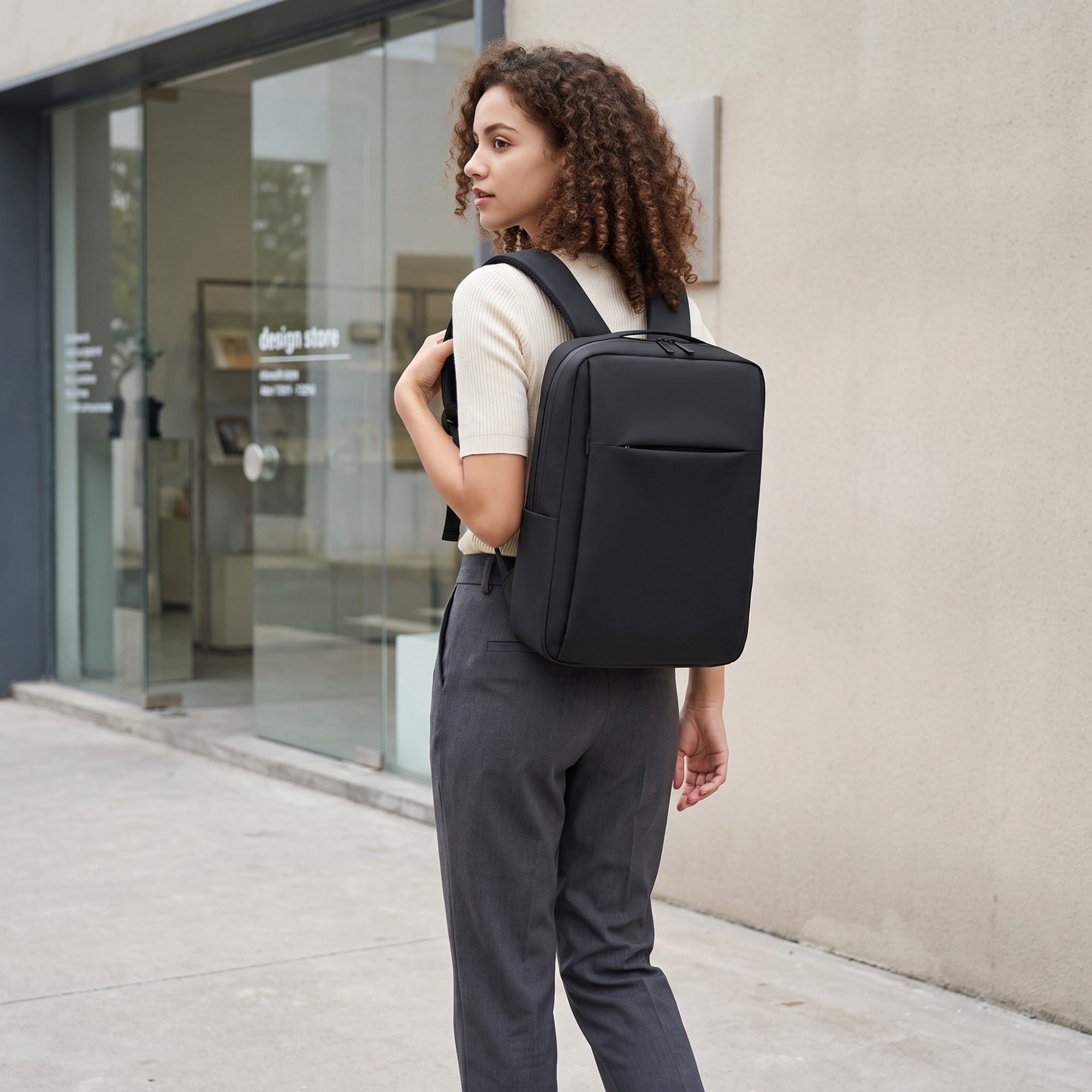 Modern Slim Laptop Backpack - Professional  Commuter Daypack for Office, School, and Travel
