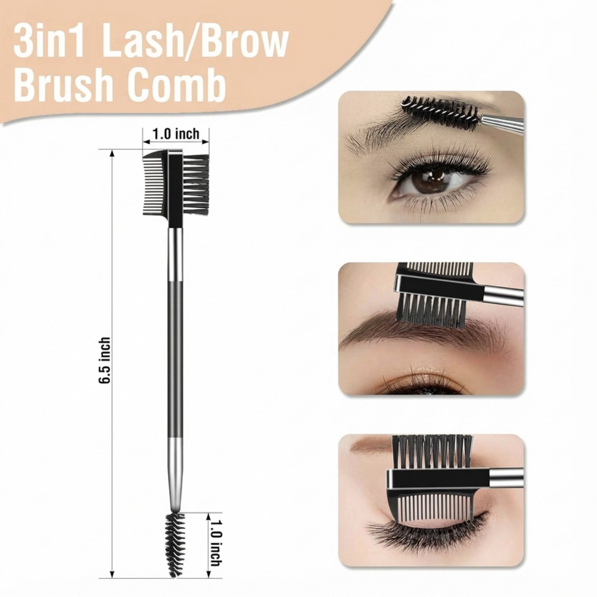 Eyelash Curler and Brow Grooming Tool Set with Replacement Pads and Precision Makeup Brushes