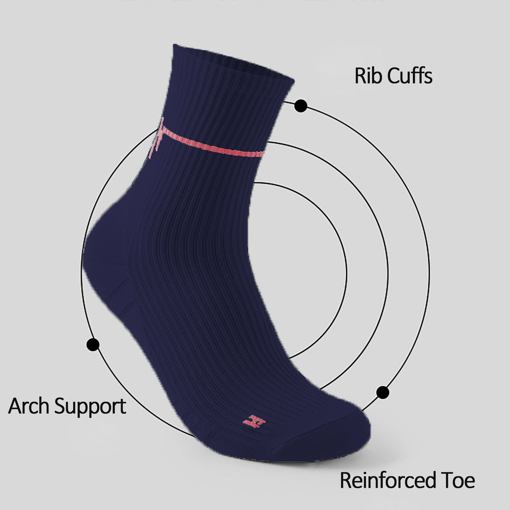Anna-Kaci Women's 6pk Professional Athletic Socks - Ankle-Length Sports Socks with Elastic Cuff & Reinforced Design for Running & Gym