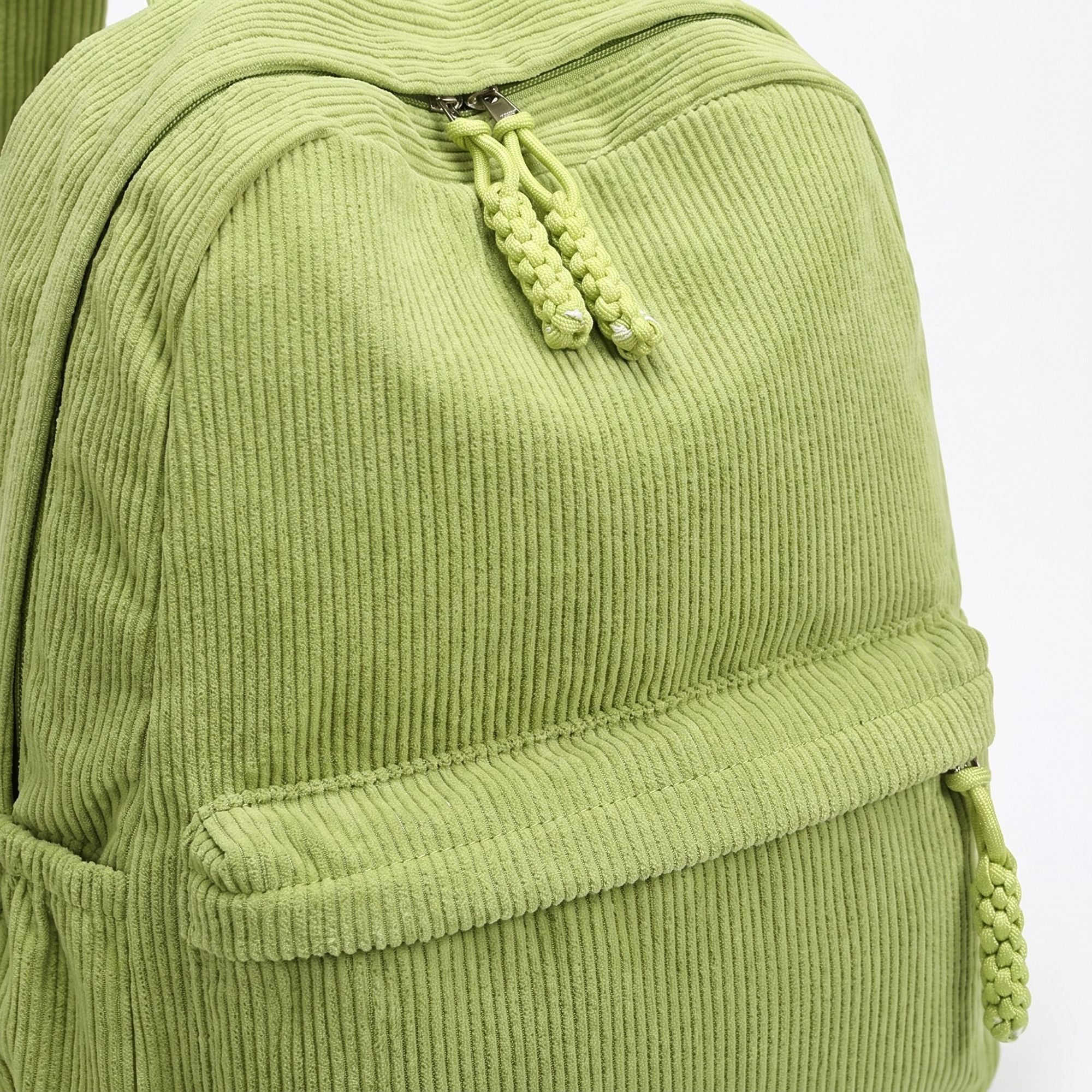 Corduroy Backpack with Front Zip Pocket Adjustable Straps and Spacious Everyday Storage