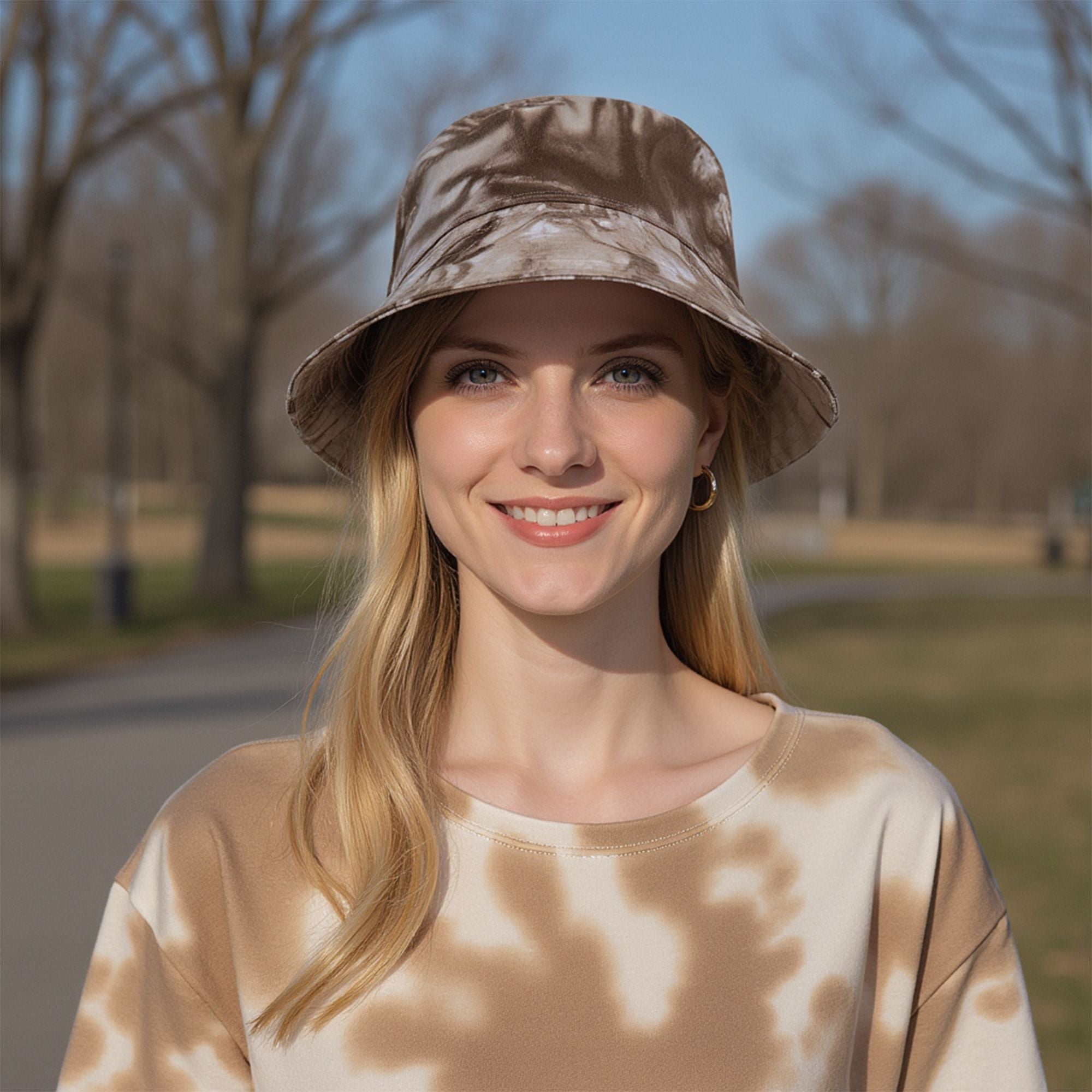 Anna-Kaci Summer Fisherman Hat Outdoor Travel Tie Dye Bucket Hat with Wide Brim Casual Sun Protection