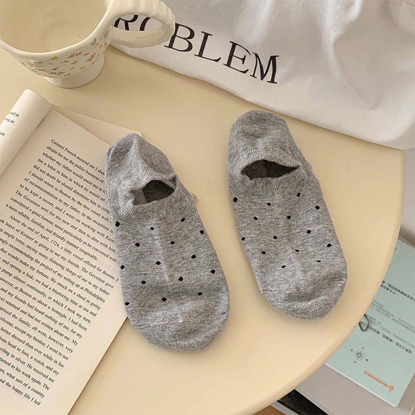 Anna-Kaci Women's 6pk Polka Dot No-Show Socks, Cute Casual Ankle Socks