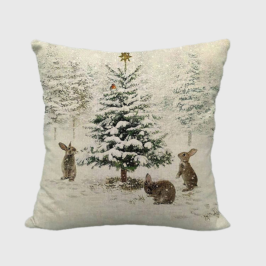 Anna-Kaci Vintage Winter Throw Comfortable Pillow Cover 18x18in