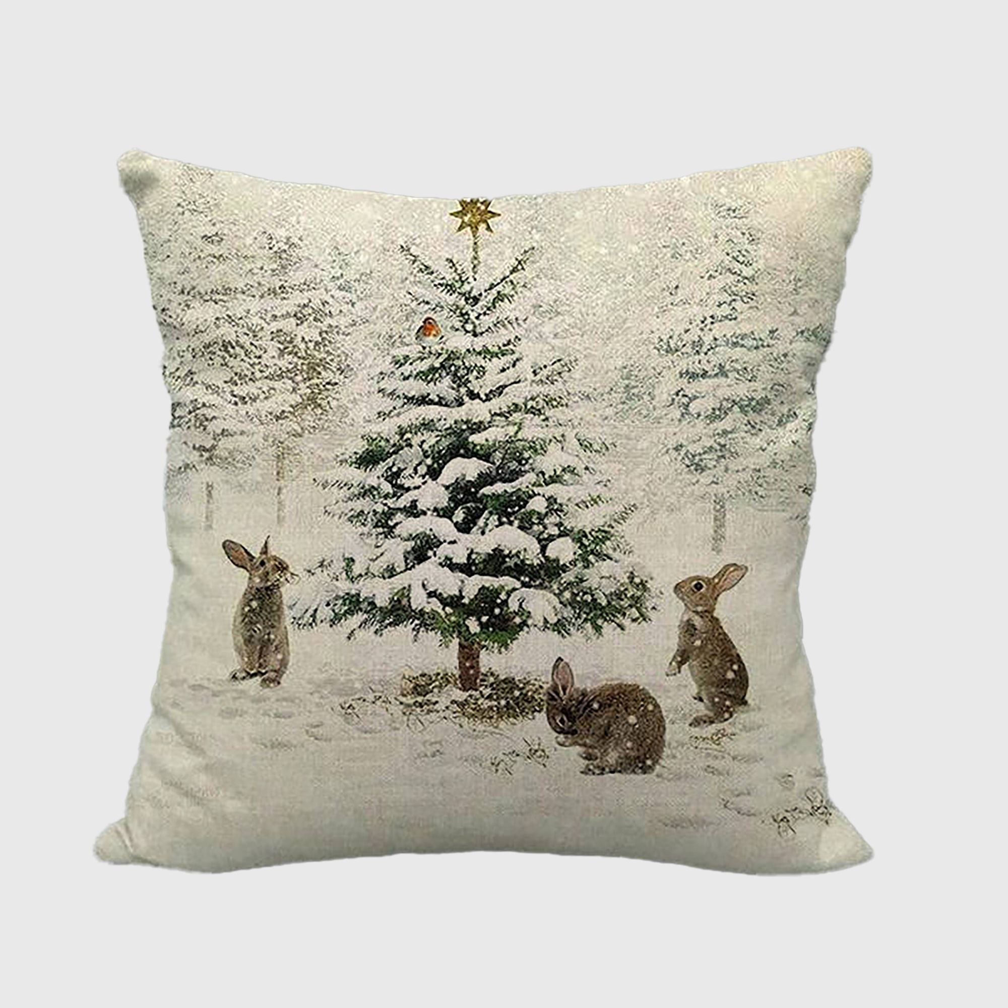 Anna-Kaci Vintage Winter Throw Comfortable Pillow Cover 18x18in