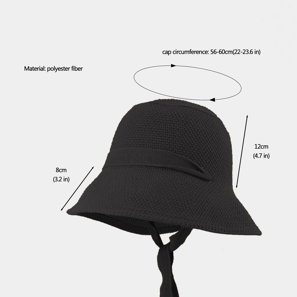 Anna-Kaci Women's Knit Straw Bucket Hat with Chin Strap