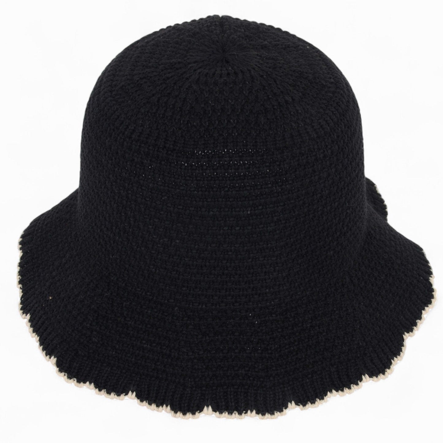 Anna-Kaci Women's Woven Floppy Bucket Hat with Scalloped Brim Edge Detail