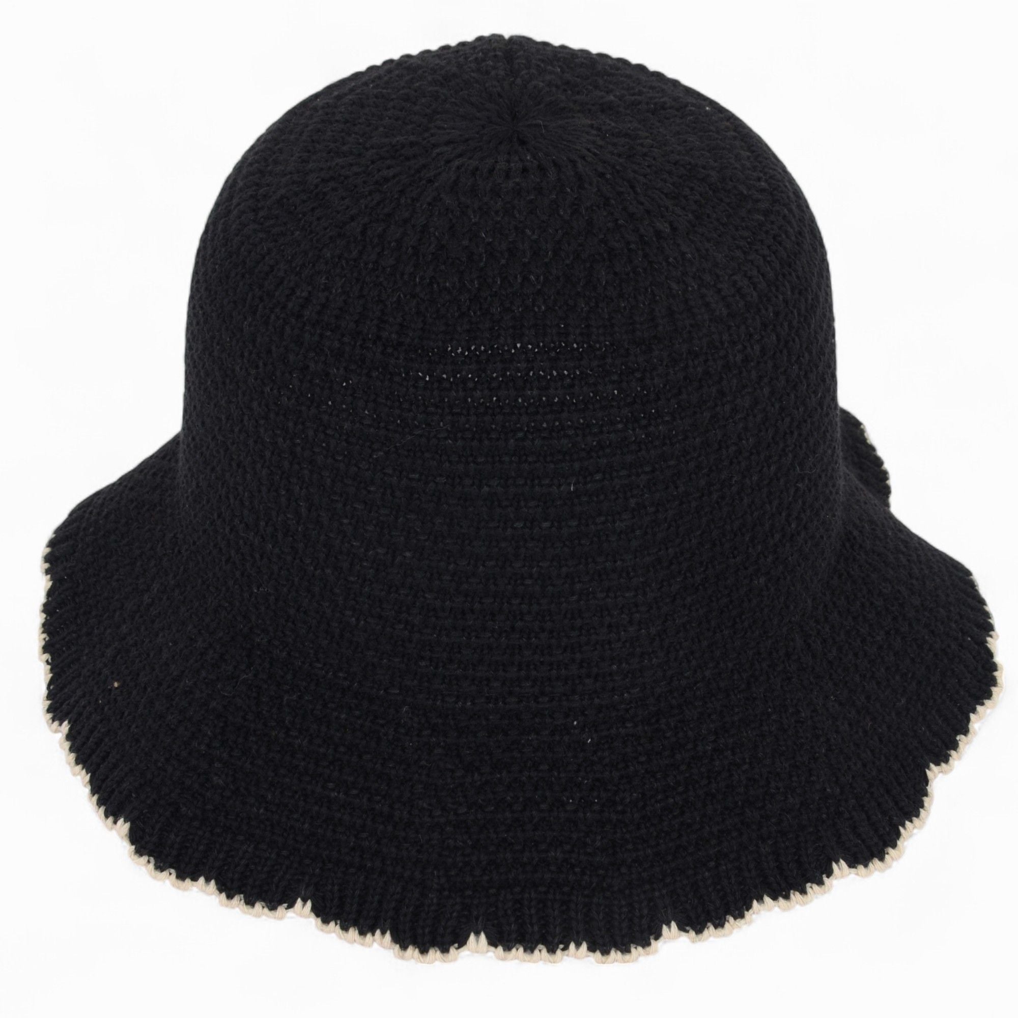 Anna-Kaci Women's Woven Floppy Bucket Hat with Scalloped Brim Edge Detail