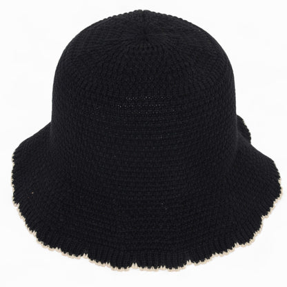 Anna-Kaci Women's Woven Floppy Bucket Hat with Scalloped Brim Edge Detail