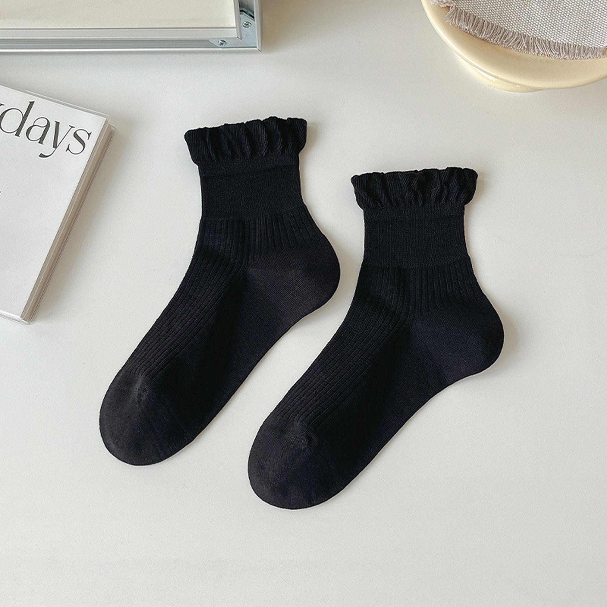 Anna-Kaci Adorable Women's Ruffle - Cuff Ankle Socks 6Pk