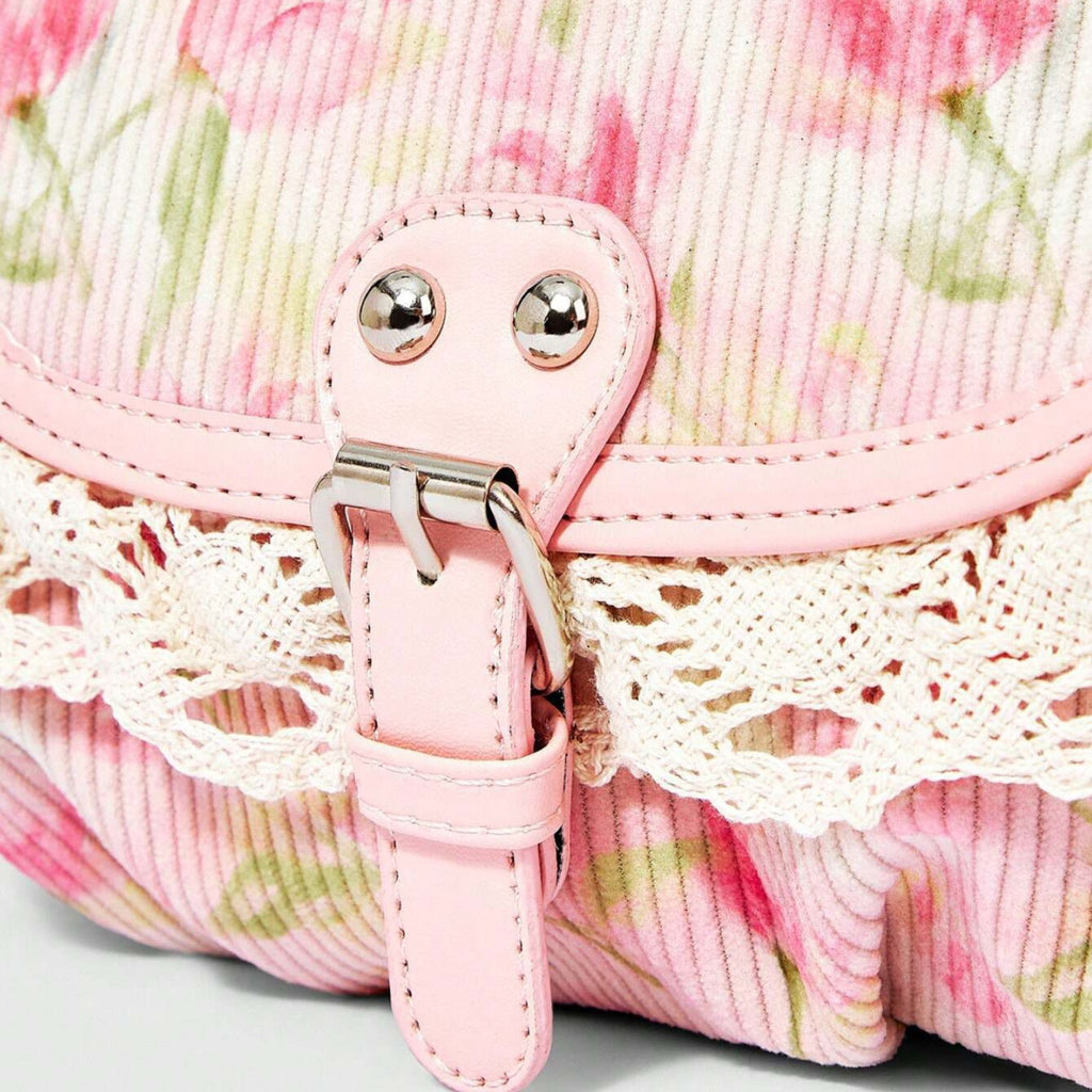 Vintage Lace Crossbody Bag for Women, Adjustable Shoulder Purse with Buckle Flap