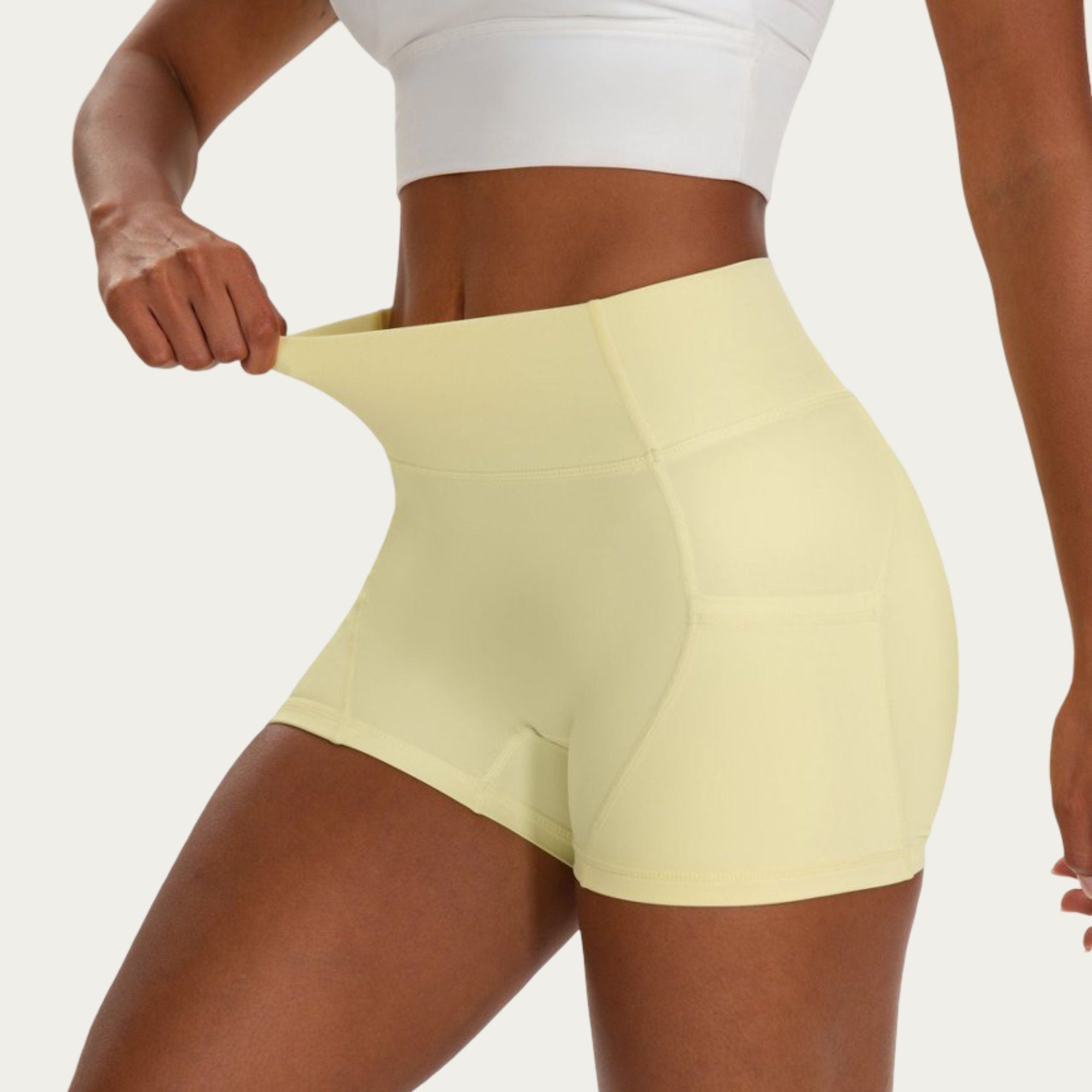 Anna-Kaci Active Women's High Waist Biker Shorts with Side Pockets and Smooth Stretch Fit