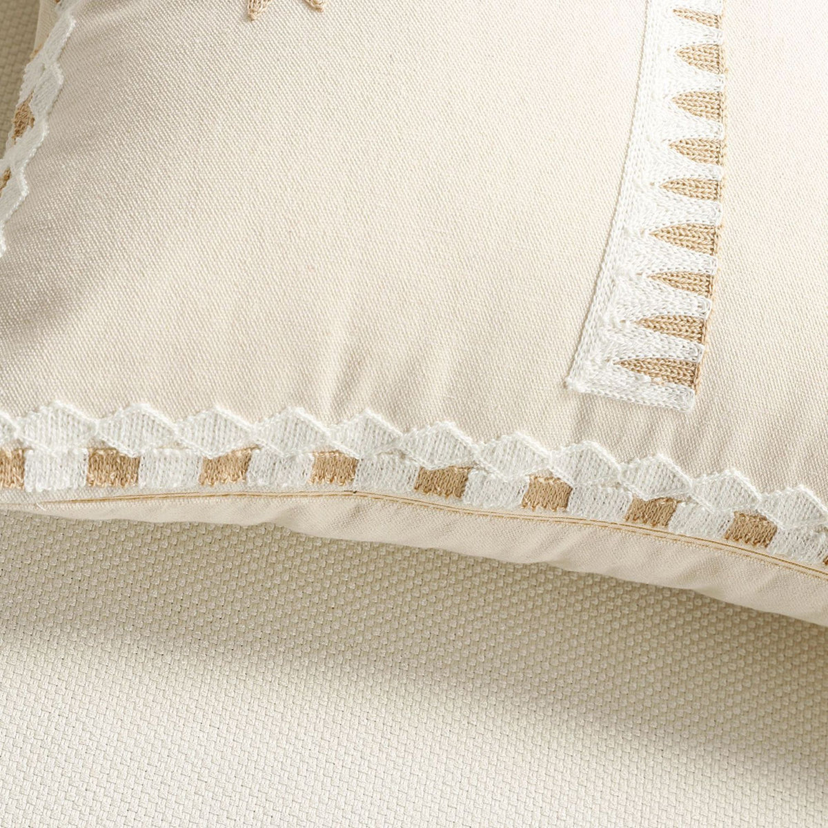 Palm Tree Embroidered Throw Pillow Cover Textured Botanical Square Cushion Cover