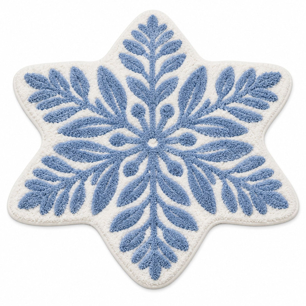 Christmas Snowflake and Wreath Tufted Bath Rug with Nonslip Backing 23.6 in