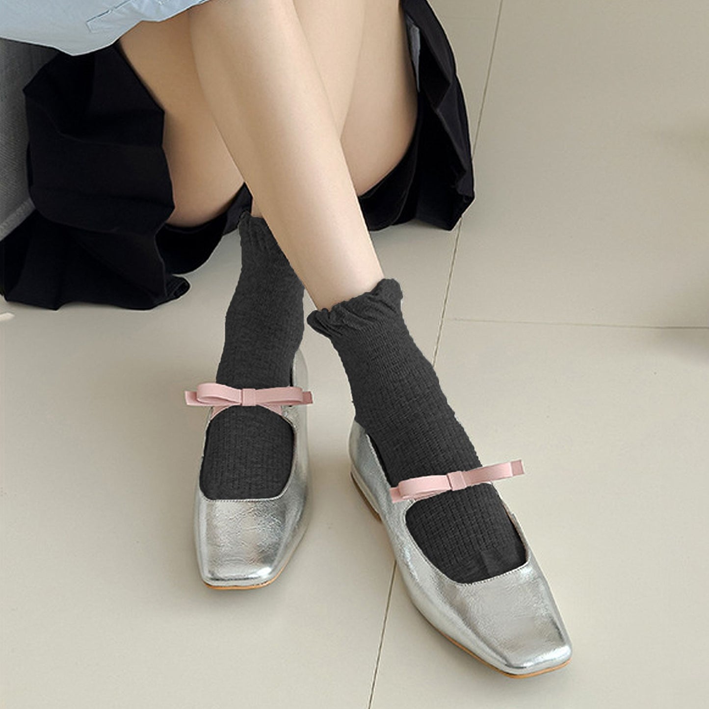Anna-Kaci Adorable Women's Ruffle - Cuff Ankle Socks 6Pk