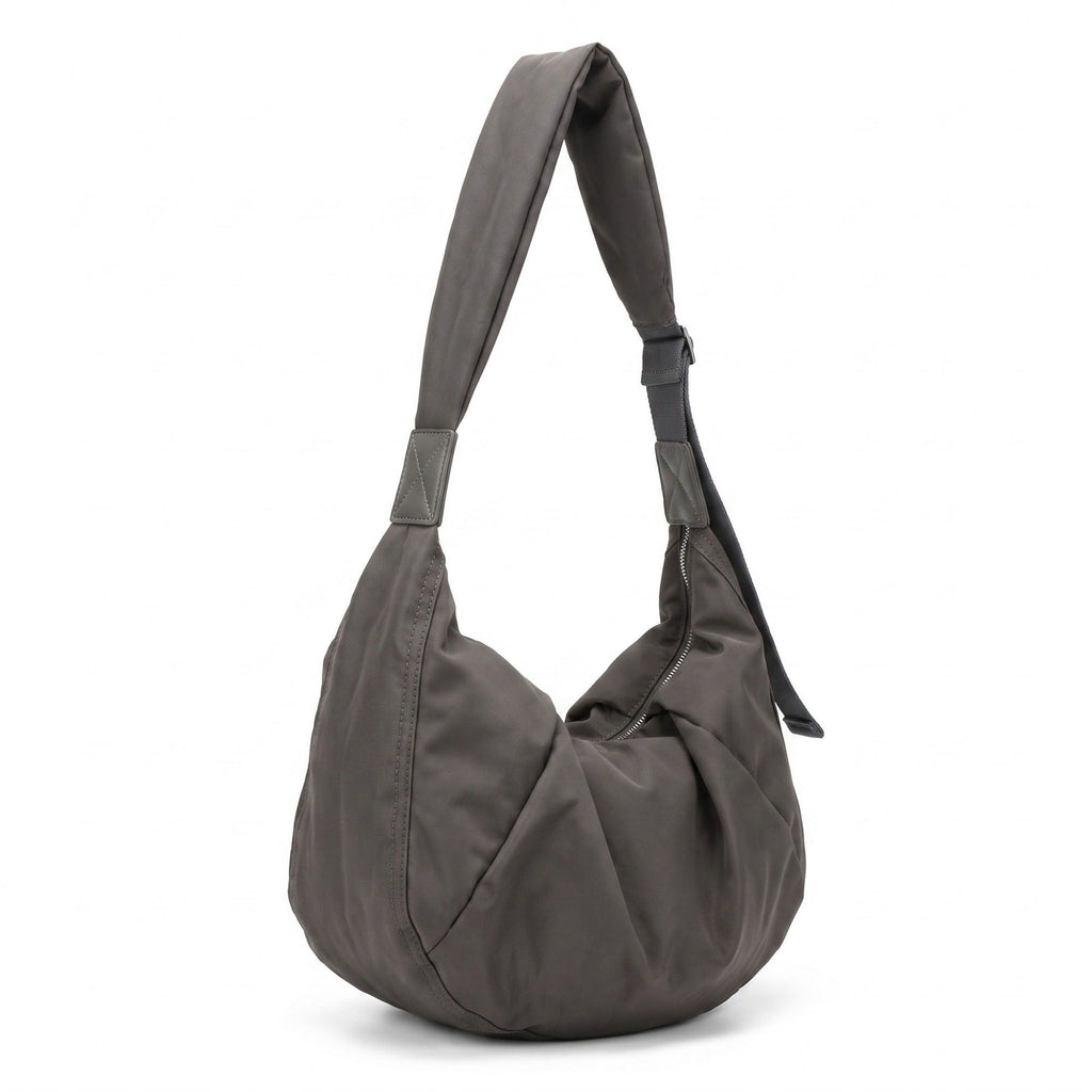 Oversized Crescent Sling Bag with Wide Adjustable Strap and Top Zipper 17.5x10x6.5in