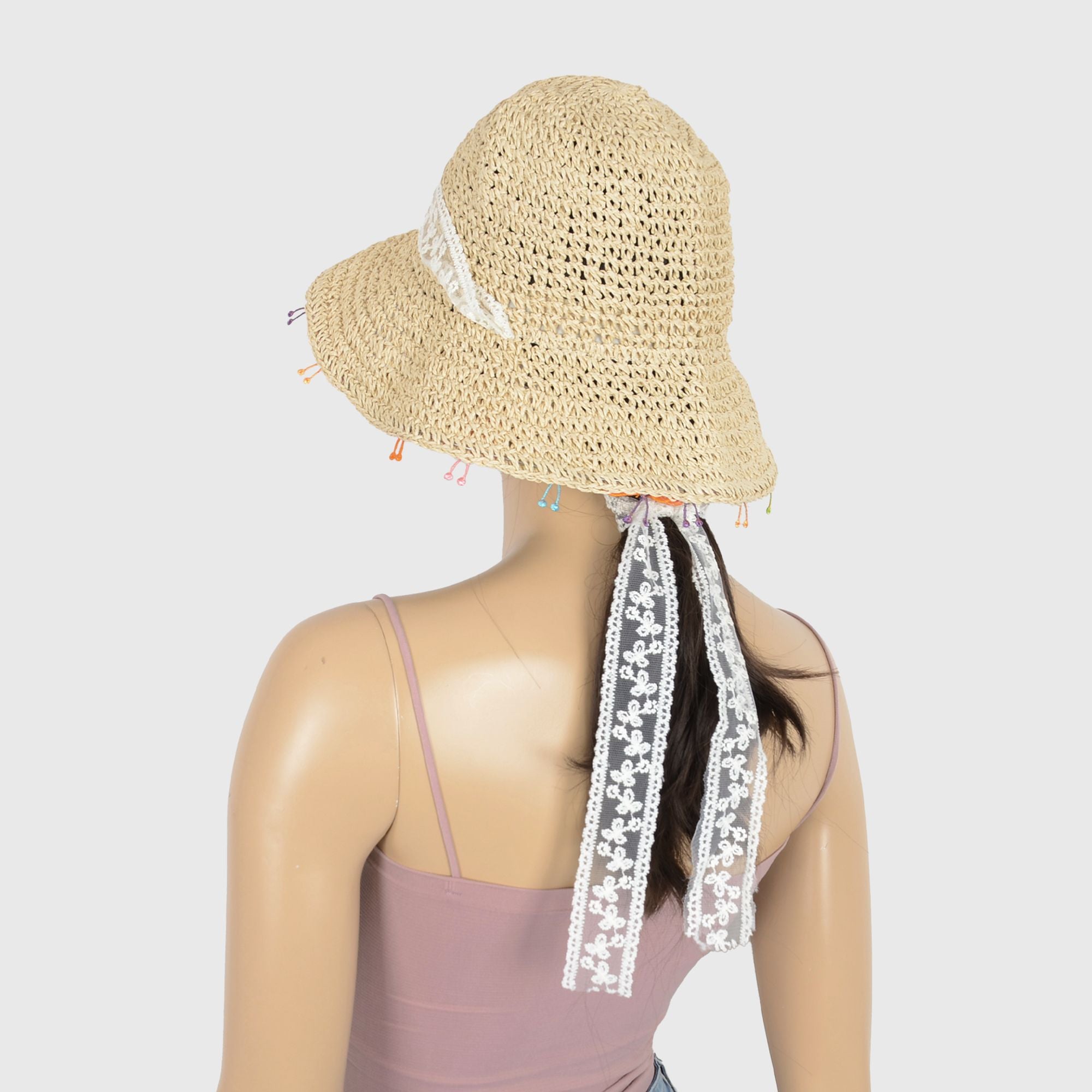 Anna-Kaci Women's Colorful Butterfly - Embellished Straw Sun Hat