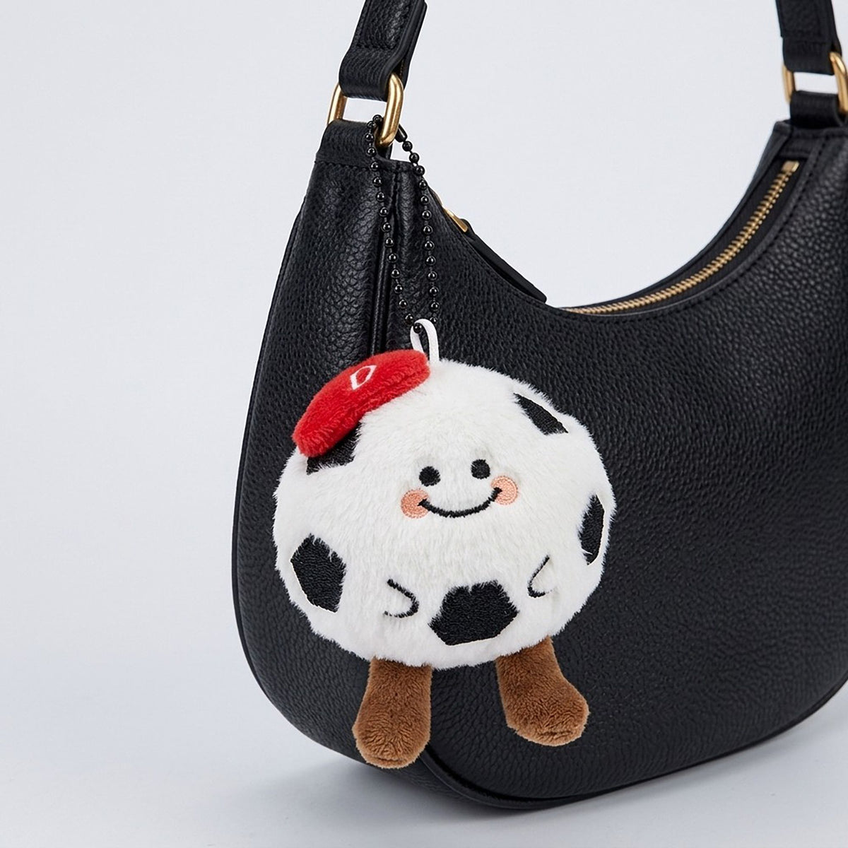 2 Pack Plush Sports Ball Key Chains with Smiley Face Bag Charms