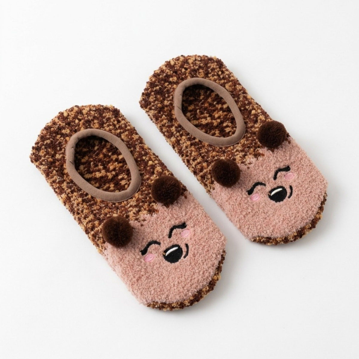 Fuzzy Bear Slipper Socks 2 Pair US 5-10.5