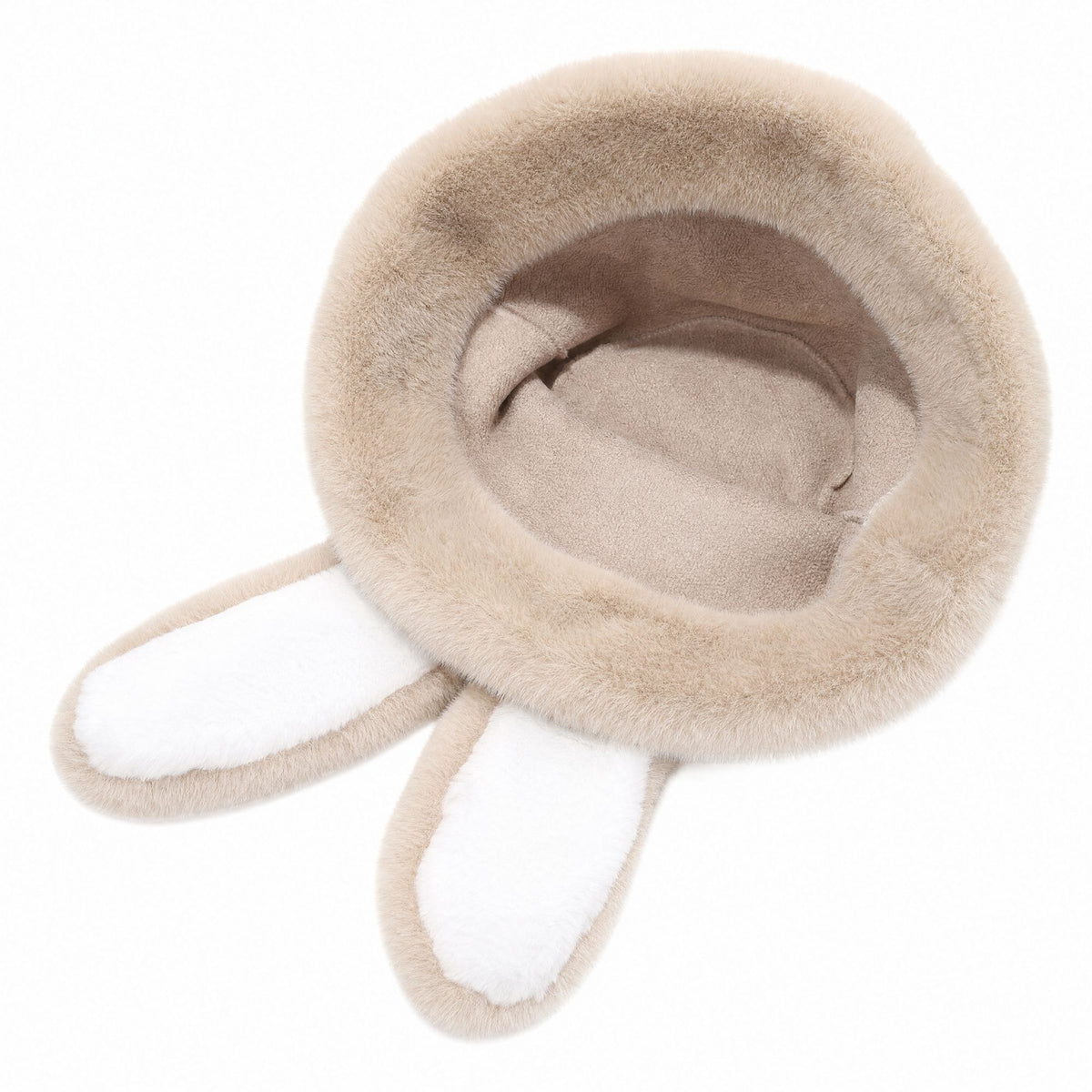 Plush Bunny Ear Bucket Hat Soft Winter Cold Weather Fashion Hat