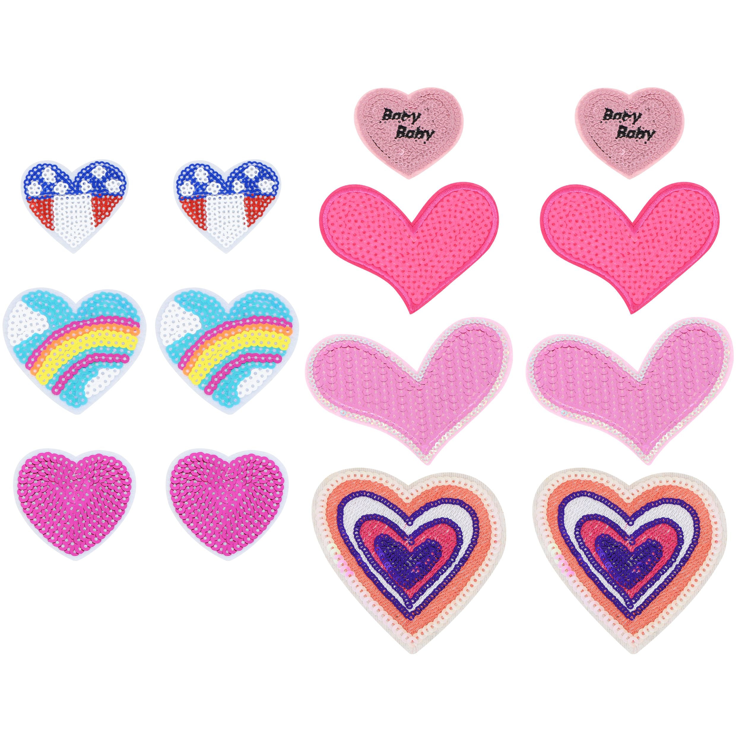 Sequin Star Heart Iron On Patches Clothing Embroidered Sewing Repair Hot-fix Garment Bag Shoes Backpack Hat DIY Decoration