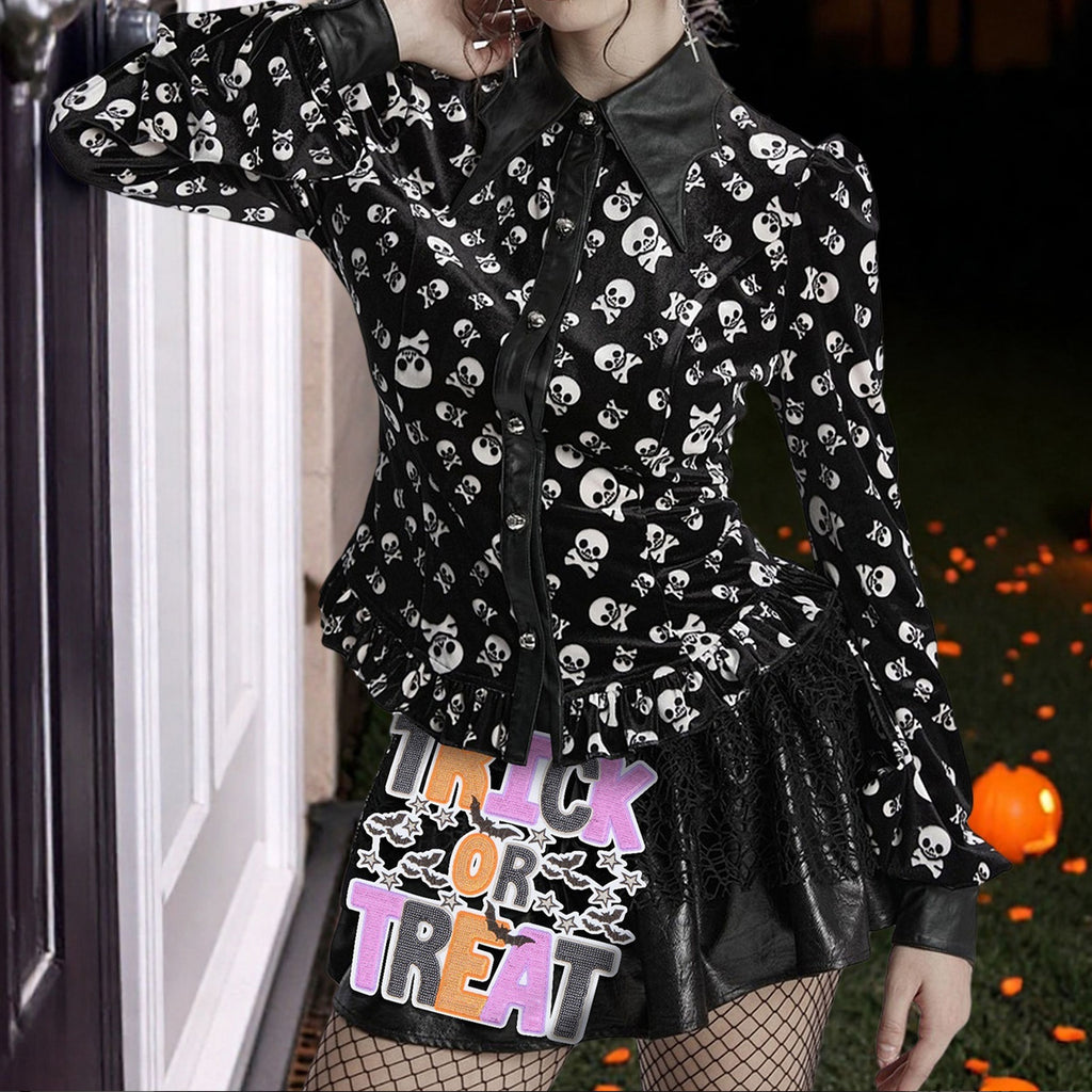 Halloween Pumpkin Ghost Large Sequin Iron On Patch Glitter Sewing Embroidery Repair Appliques Clothing Patch Costume Decor