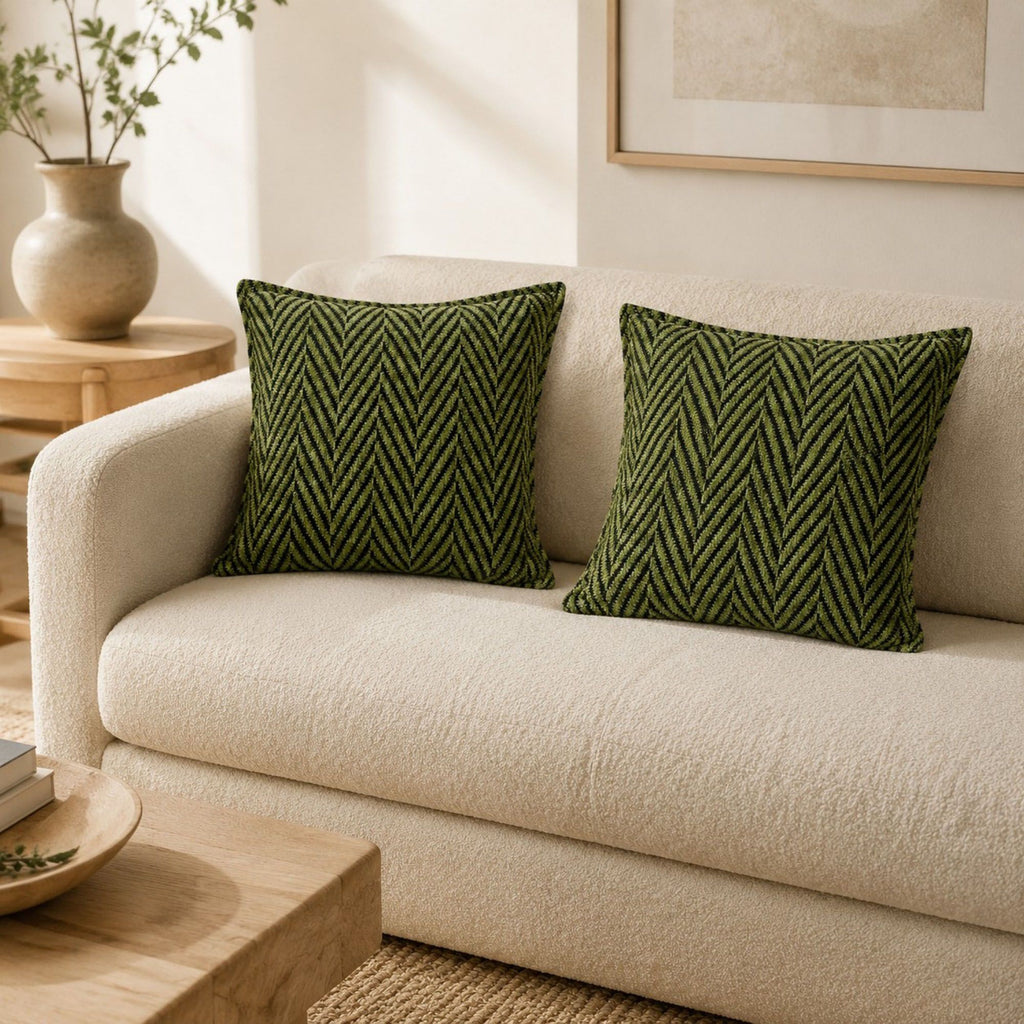 2 Pack Chevron Textured Decorative Throw Pillow Covers