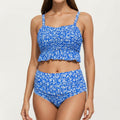 Anna-Kaci Swim Women's Floral Print Ruffled Maternity Bikini Set with High-Waisted Bottoms