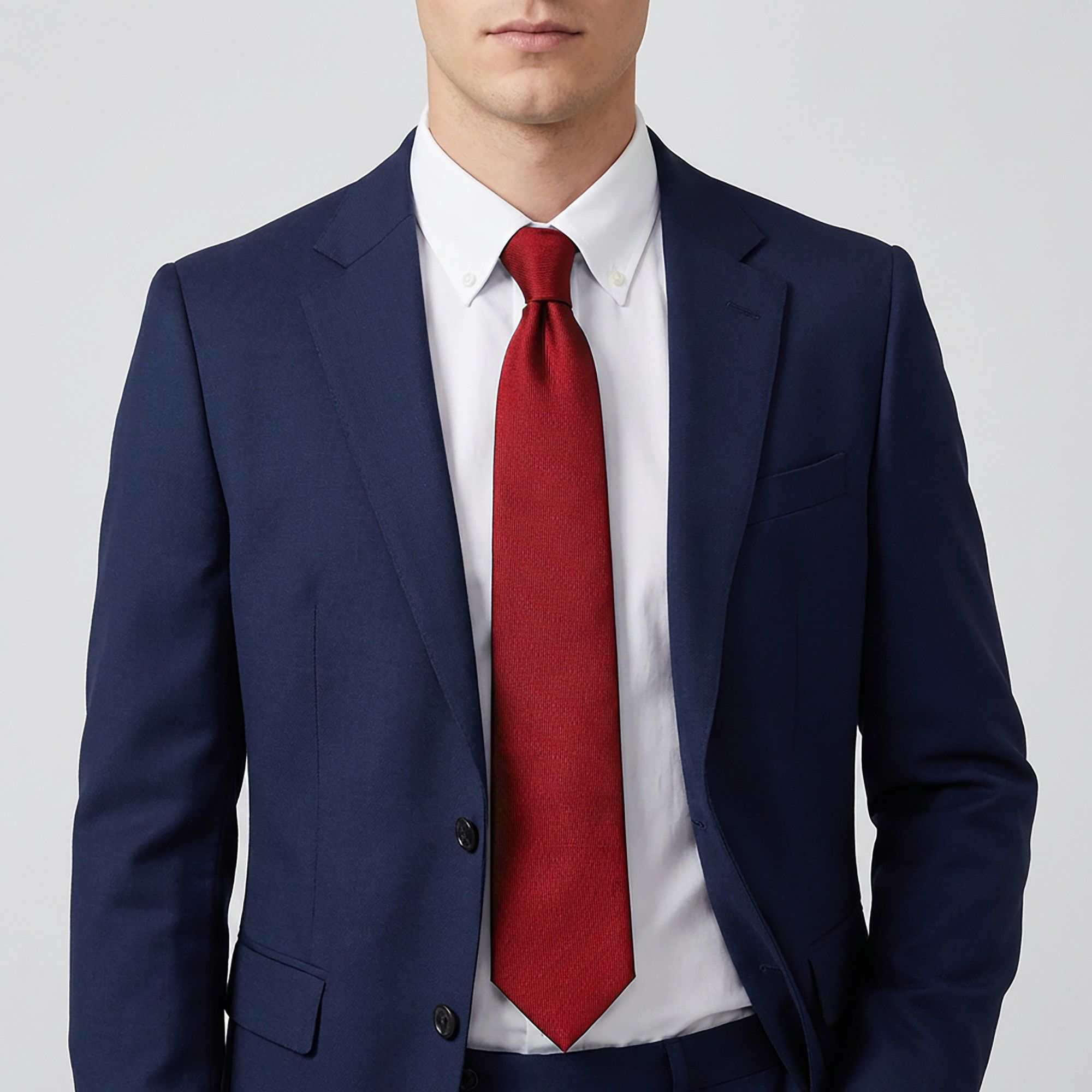 Men's Solid Smooth Finish Tie Classic Necktie 57 Inch Length 3.1 Inch Width Formal Business Accessory