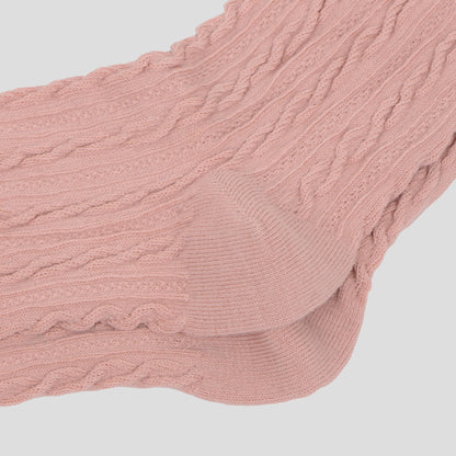 Anna-Kaci Women's Classic Crew Socks Cable-Knit Cotton for Casual Stability and Comfort 2 Pairs