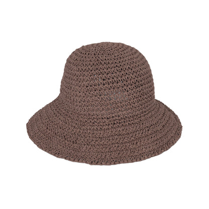Anna-Kaci Crochet Raffia Sun Hat with Wide Brim and Bow Detail Foldable Summer Beach Hat for Stylish Sun Protection