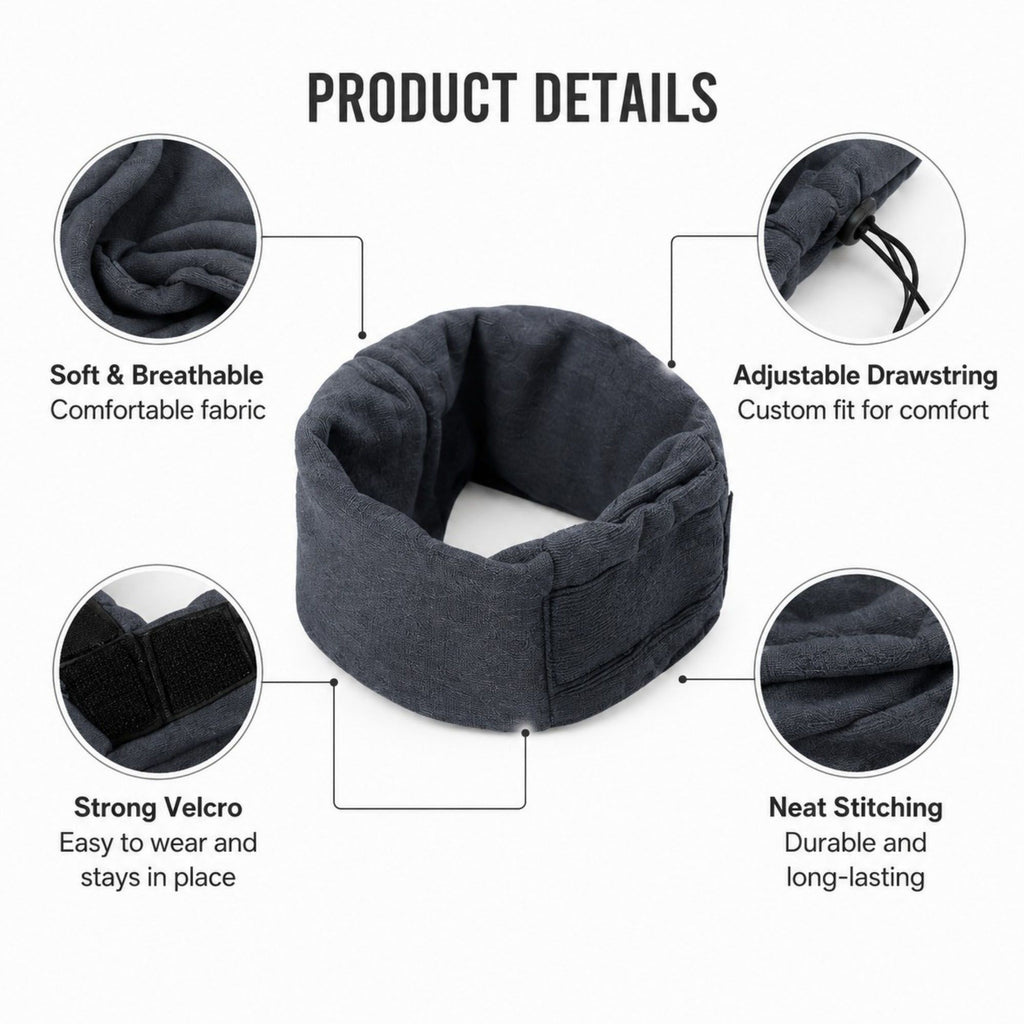 Adjustable Dog Ear Cover Head Wrap with Drawstring for Grooming, Noise Coverage and Cold Weather