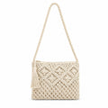 Macrame Crossbody Bag with Zip Closure and Interior Slip Pocket