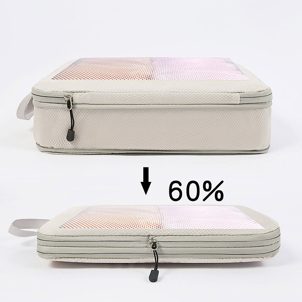 Travel Packing Cubes Set with Mesh Front Panel Zipper Storage Bags Lightweight Luggage Organizer Multi Size Set