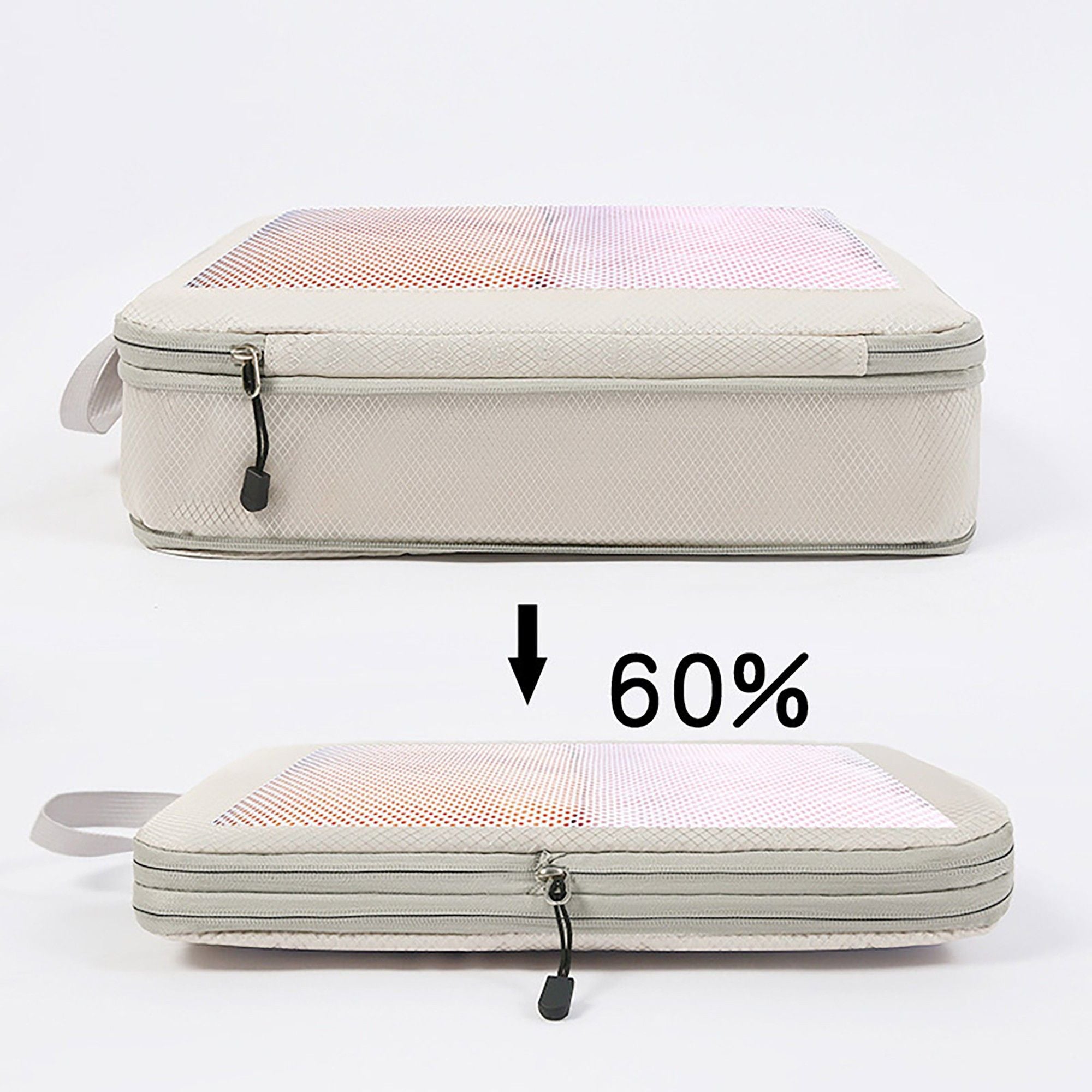 Travel Packing Cubes Set with Mesh Front Panel Zipper Storage Bags Lightweight Luggage Organizer Multi Size Set