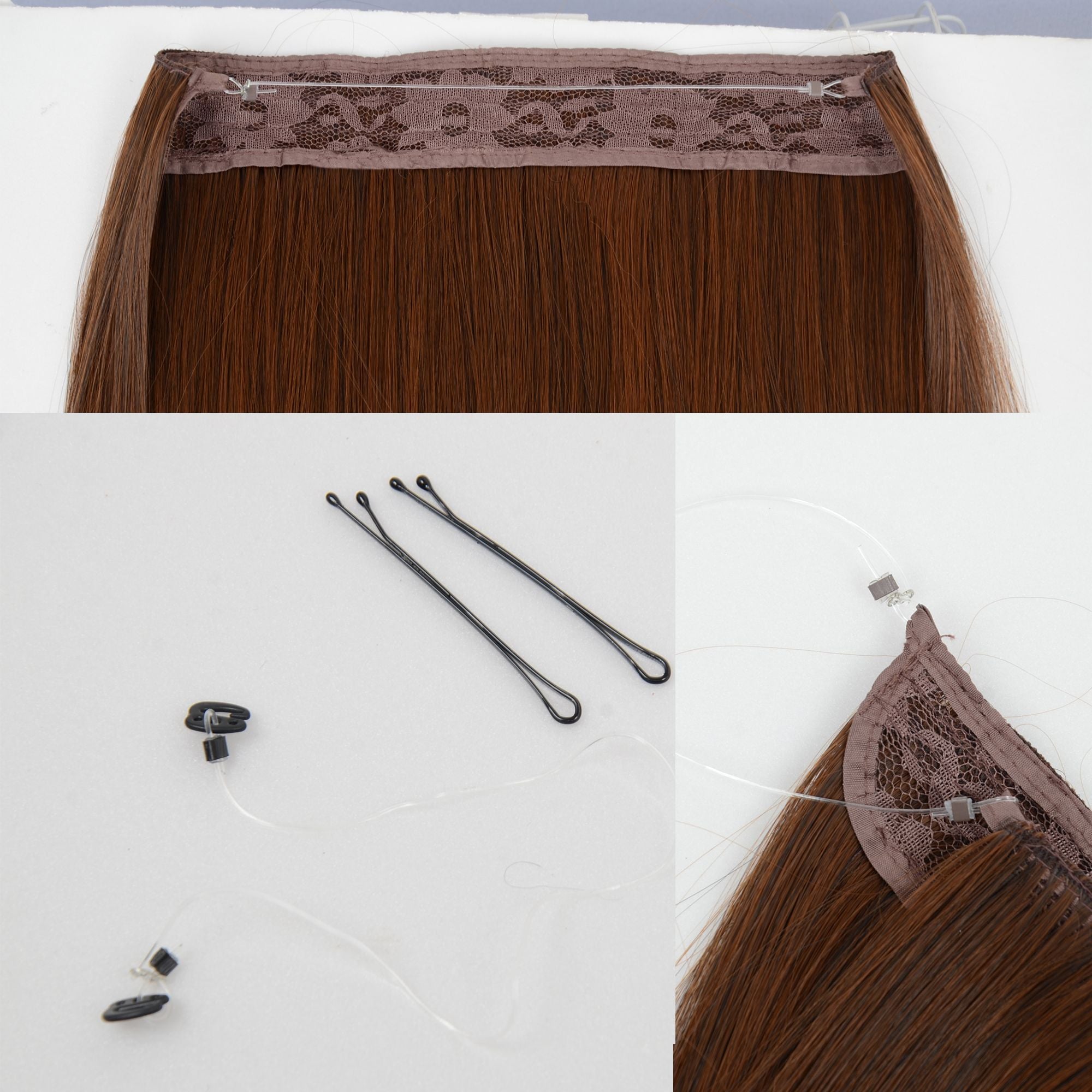 Longe Straight Natural Hair Extensions One Piece Invisible Wire Hair Extensions with Clip ins 22Inch for Women