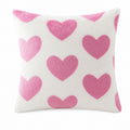 Pink Heart Plush Throw Pillow Cover Decorative Square Cushion Cover for Sofa Couch Bed