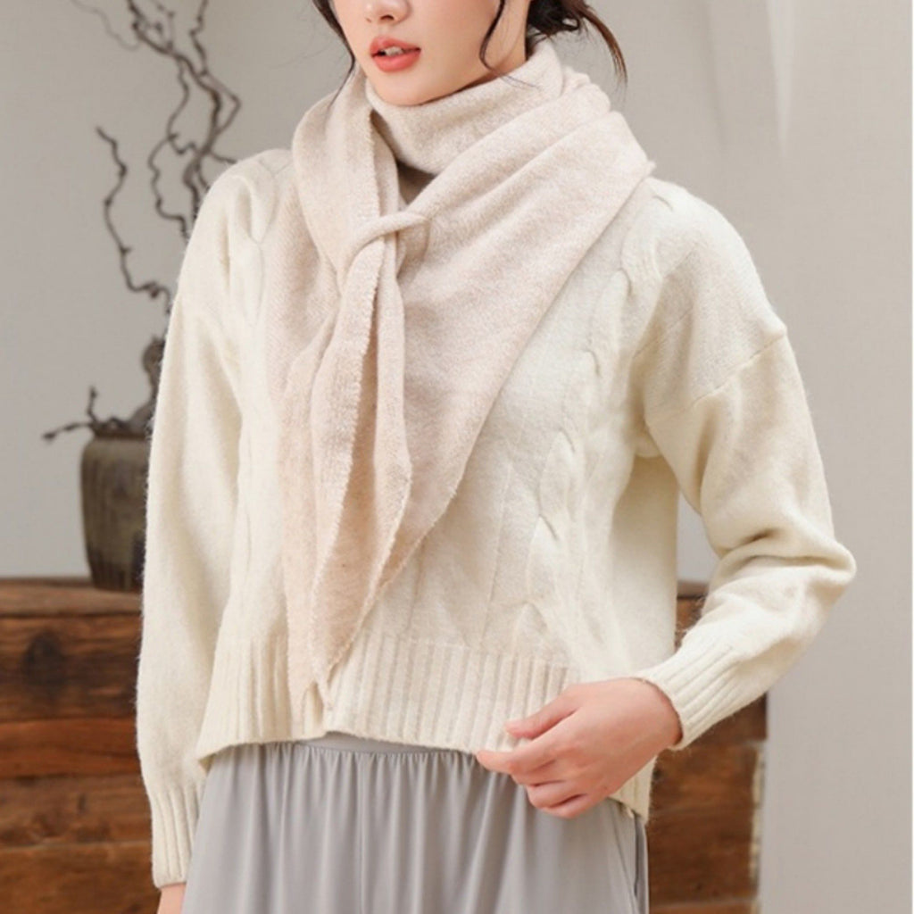 Anna-Kaci Women's Soft Solid Knit Scarf with Draped Shape, Smooth Textured Finish, and Versatile Wrap Styling Design 68.5x45.5x28.5in
