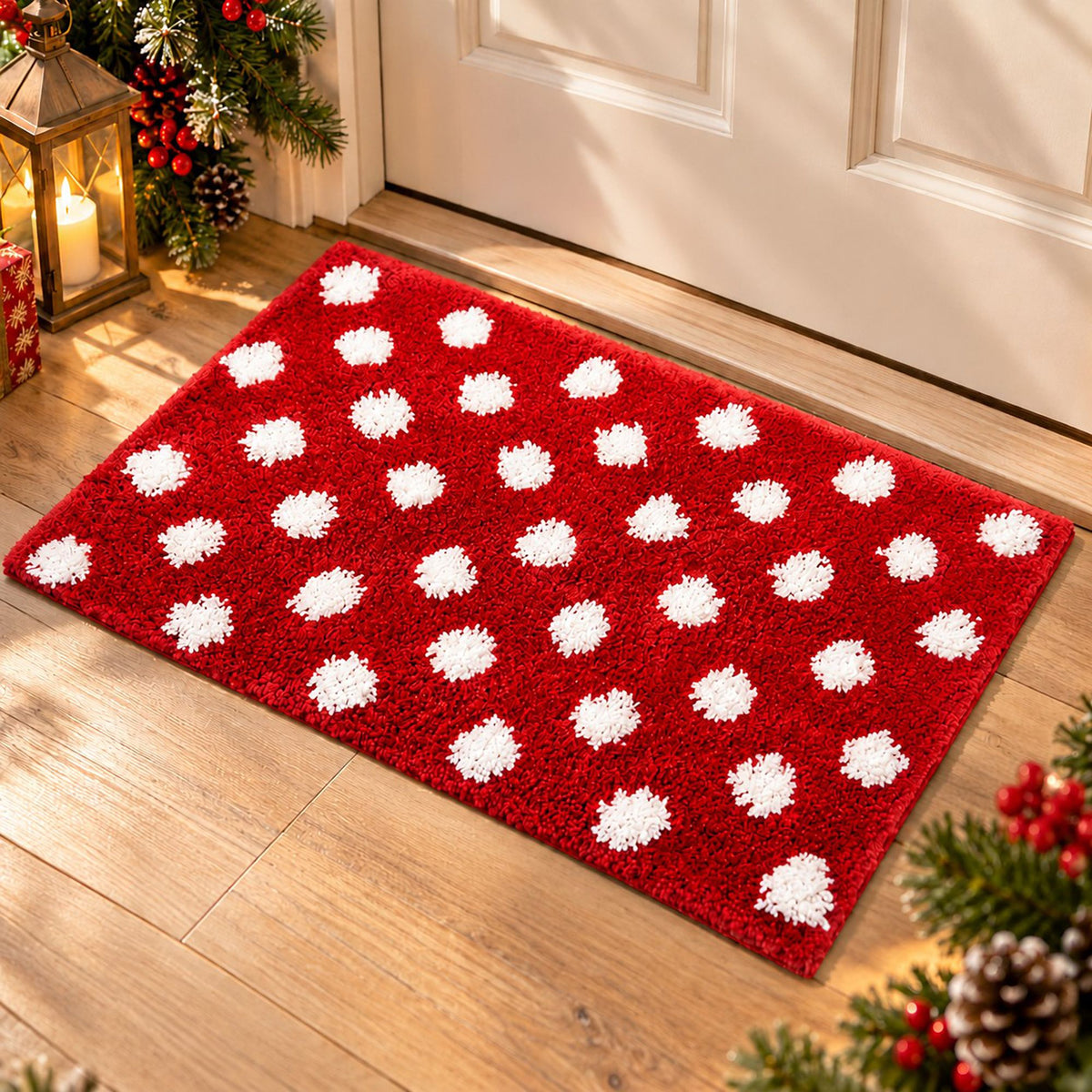 Christmas Tufted Bath Rug with Nonslip Backing 15.7 x 23.6 in
